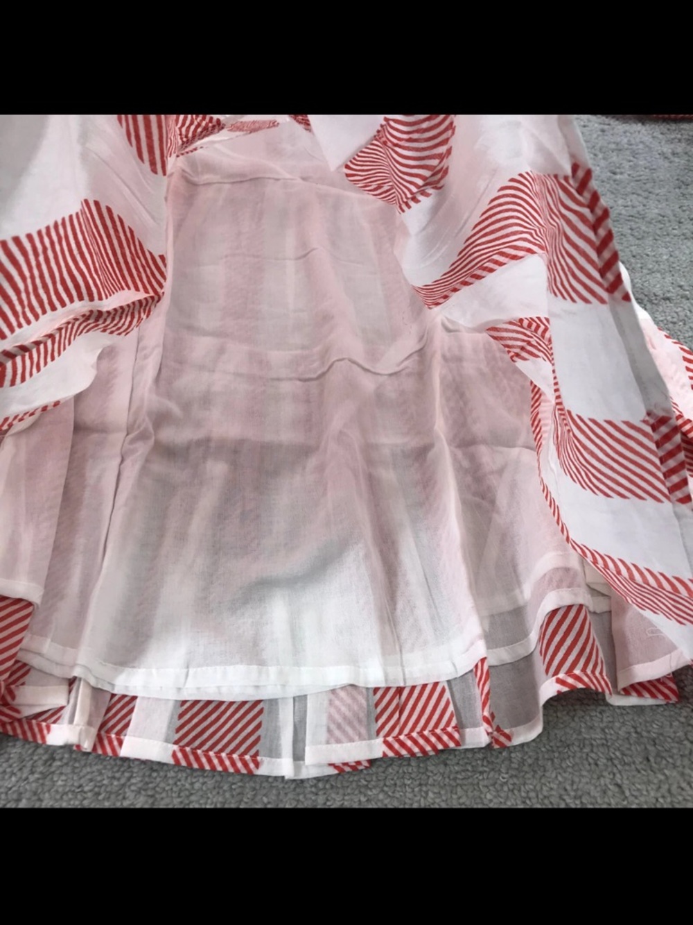 Oliphant 🌹Red and White Striped Tiered Dress - Picture 7 of 17